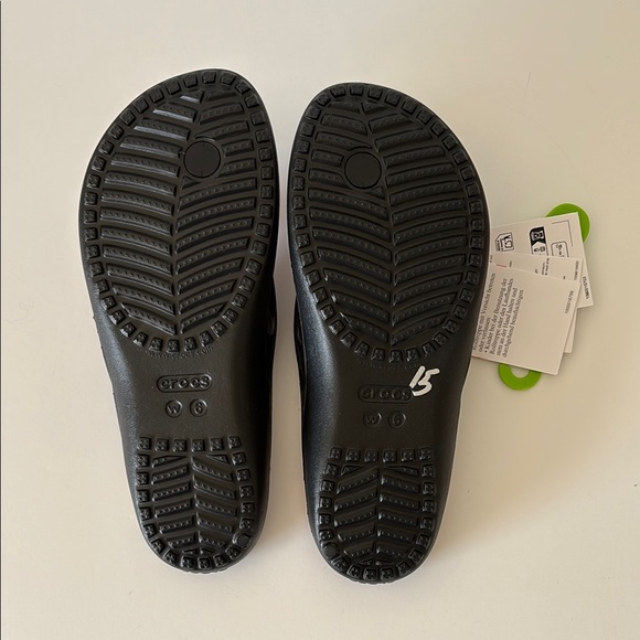 Crocs Women Tropical Flip Flops - Black and Pink - Picture 3 of 3